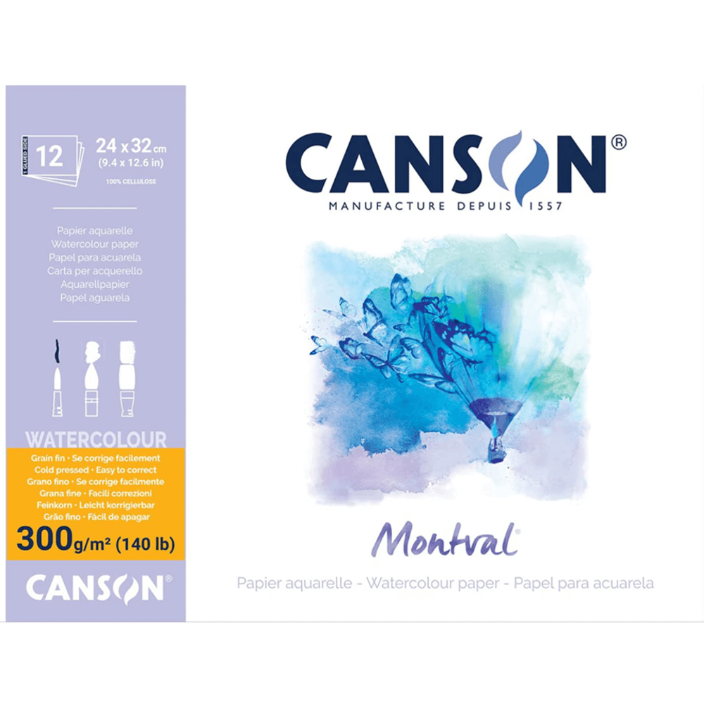 Bloco de Papel Para Aquarela Montval Canson A4+ 300g/m²